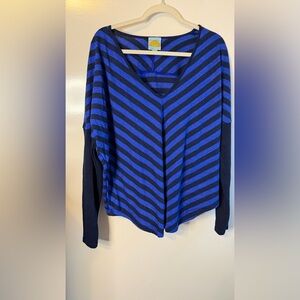 C&C California Navy and Black Striped  Sweater, Made in USA